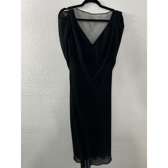 Petra Black Formal‎ Evening Gown Dress Womens Size 10 Witchy Goth Floral Detail - Picture 1 of 11